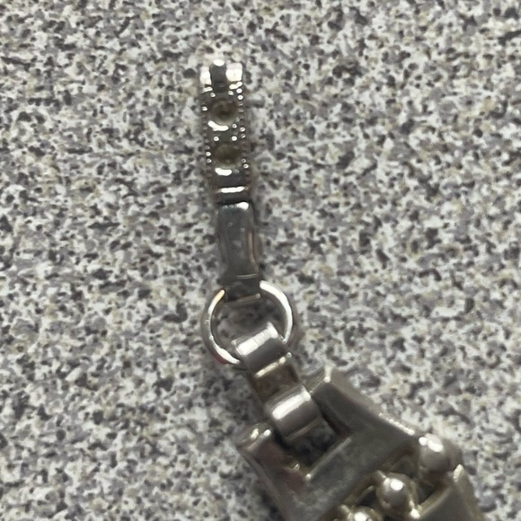 Vintage Silver Toned Clear Rhinestone Necklace - Picture 6 of 9